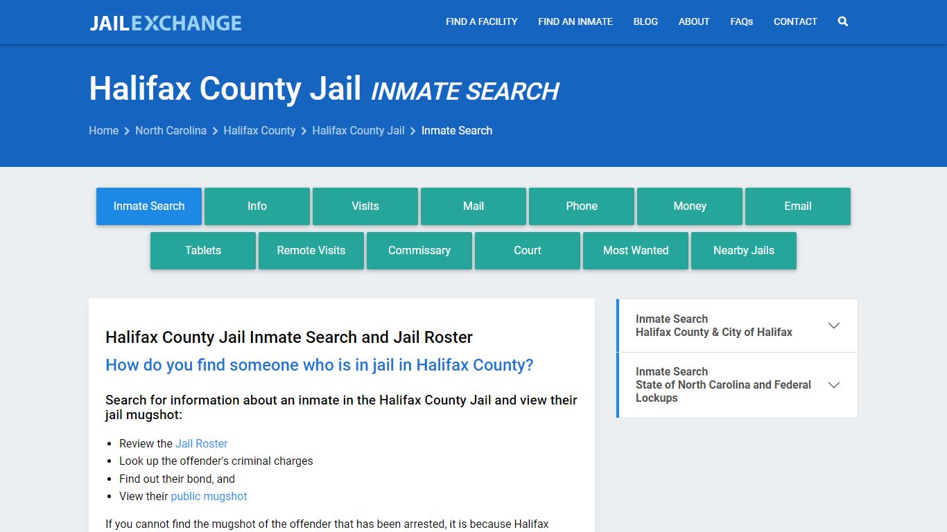 Inmate Search: Roster & Mugshots - Halifax County Jail, NC